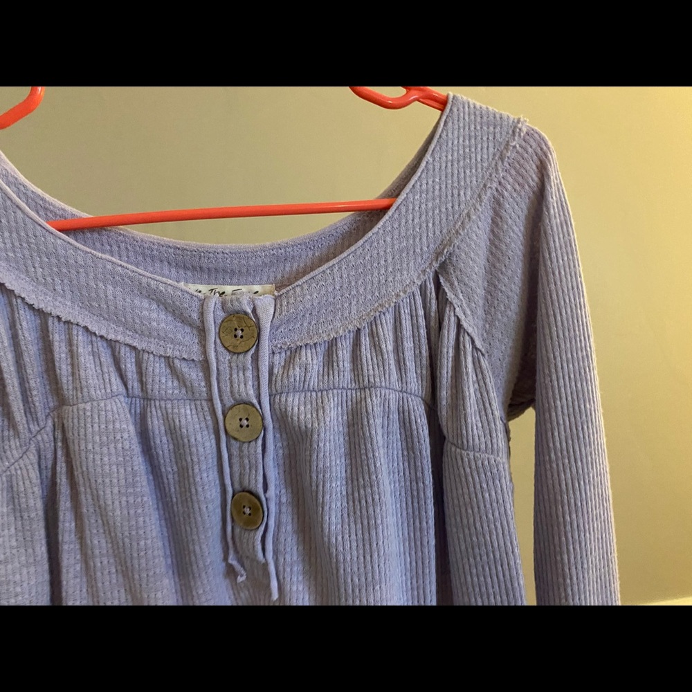 Purple free people long sleeve top